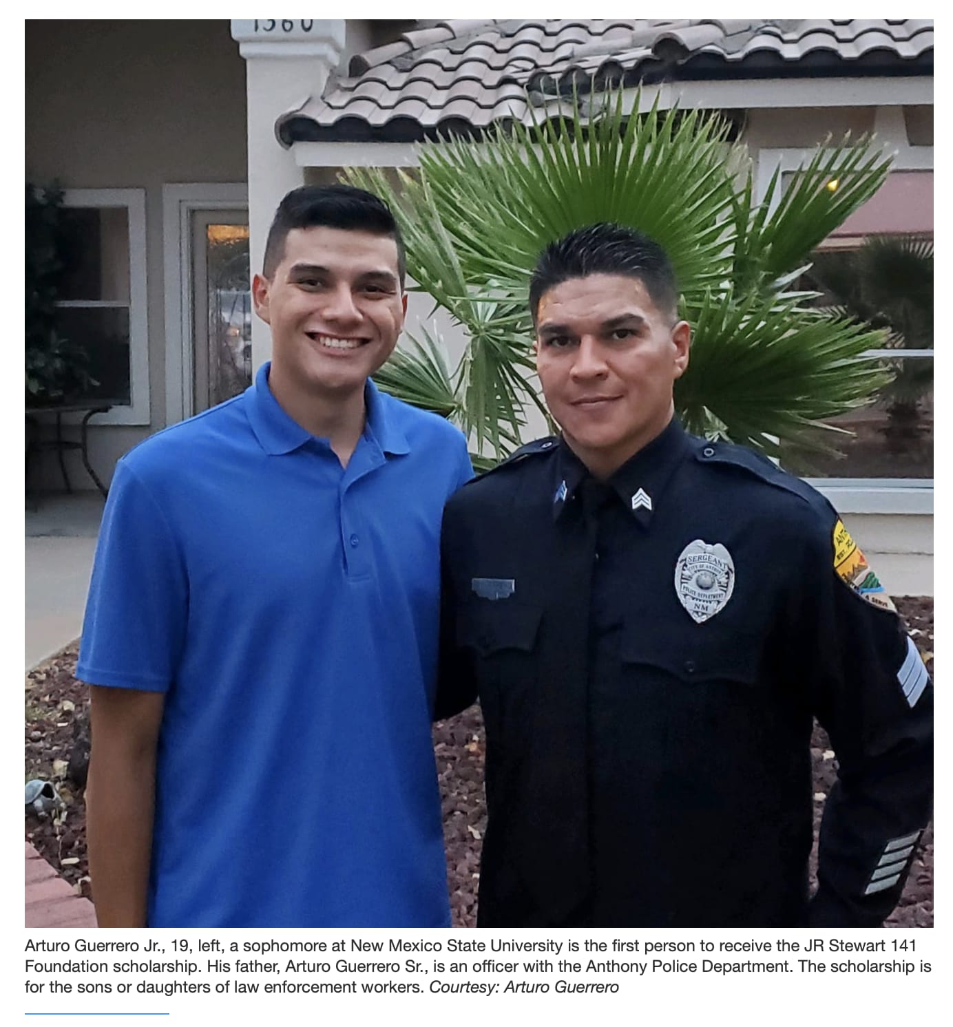 Son of Anthony police officer awarded first J.R. Stewart scholarship